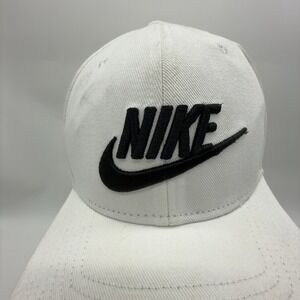 Nike PRO Dri-Fit Snapback  Cap  White w/ Black Raised Logo / Excellent Condition